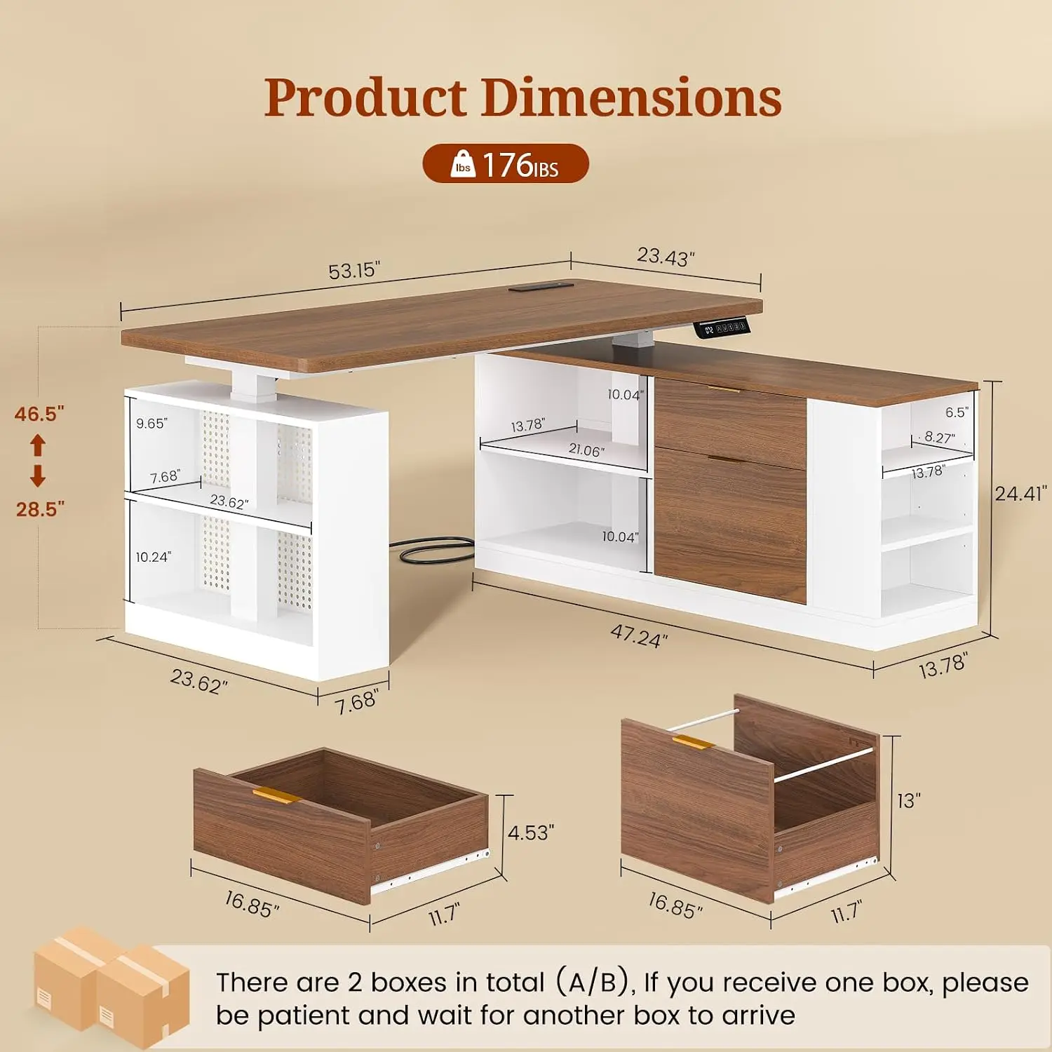L Shaped Electric Standing Desk 53