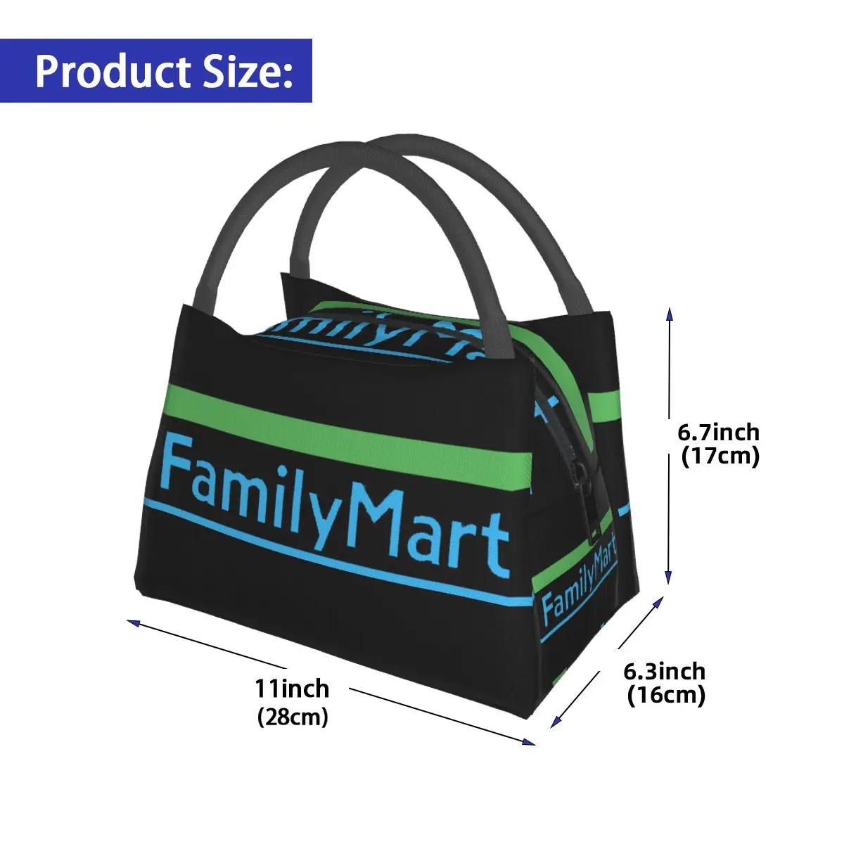 Family Mart Logo Japan (Konbini) Insulated Lunch Bag for School Picnic Storage Food Boxes Portable Thermal Lunch Box Tote