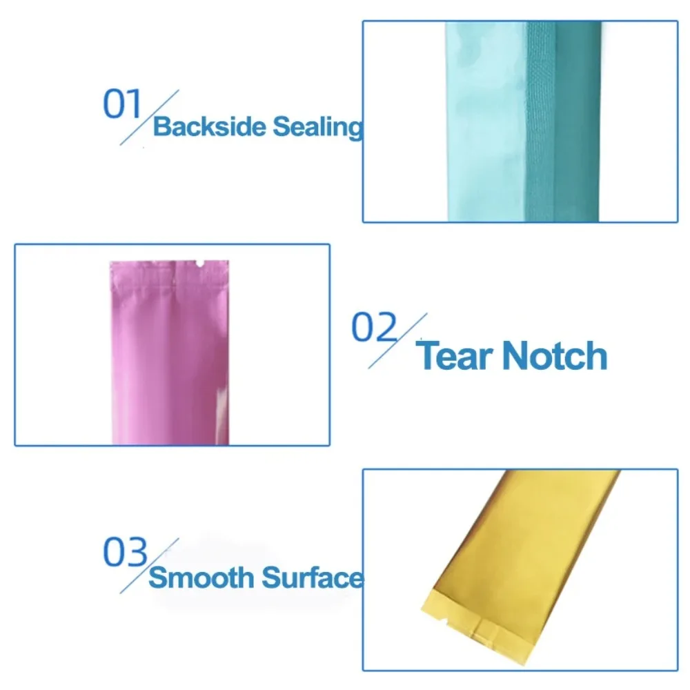 100pcs Long Strip Aluminum Foil Bag Disposable Heat Sealing Packaging Bag Liquid Powder Coffee Milk Cocoa Storage Sealing Pouch