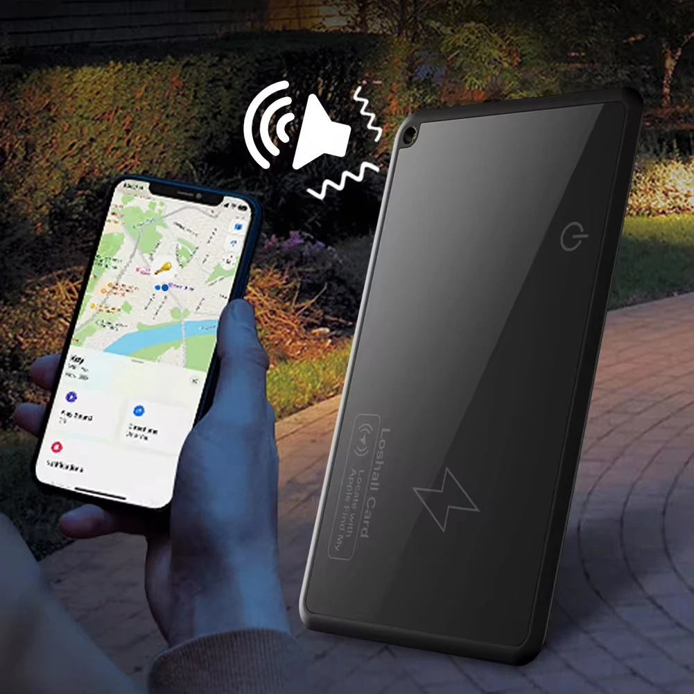 بطاقة تعقب المحفظة الارضية الرفيعة تعمل مع Apple Find My App شحن لاسلكي بطاقة مكتشف المحفظة الذكية