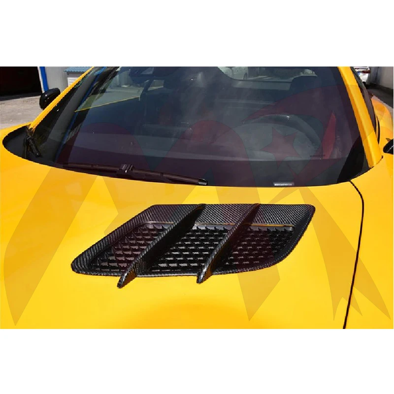 Carbon Fiber Hood Vent Scoop Air Flow Mesh Cover For Benz C190 AMG GT/GTS/GTC/GTR 16-Up