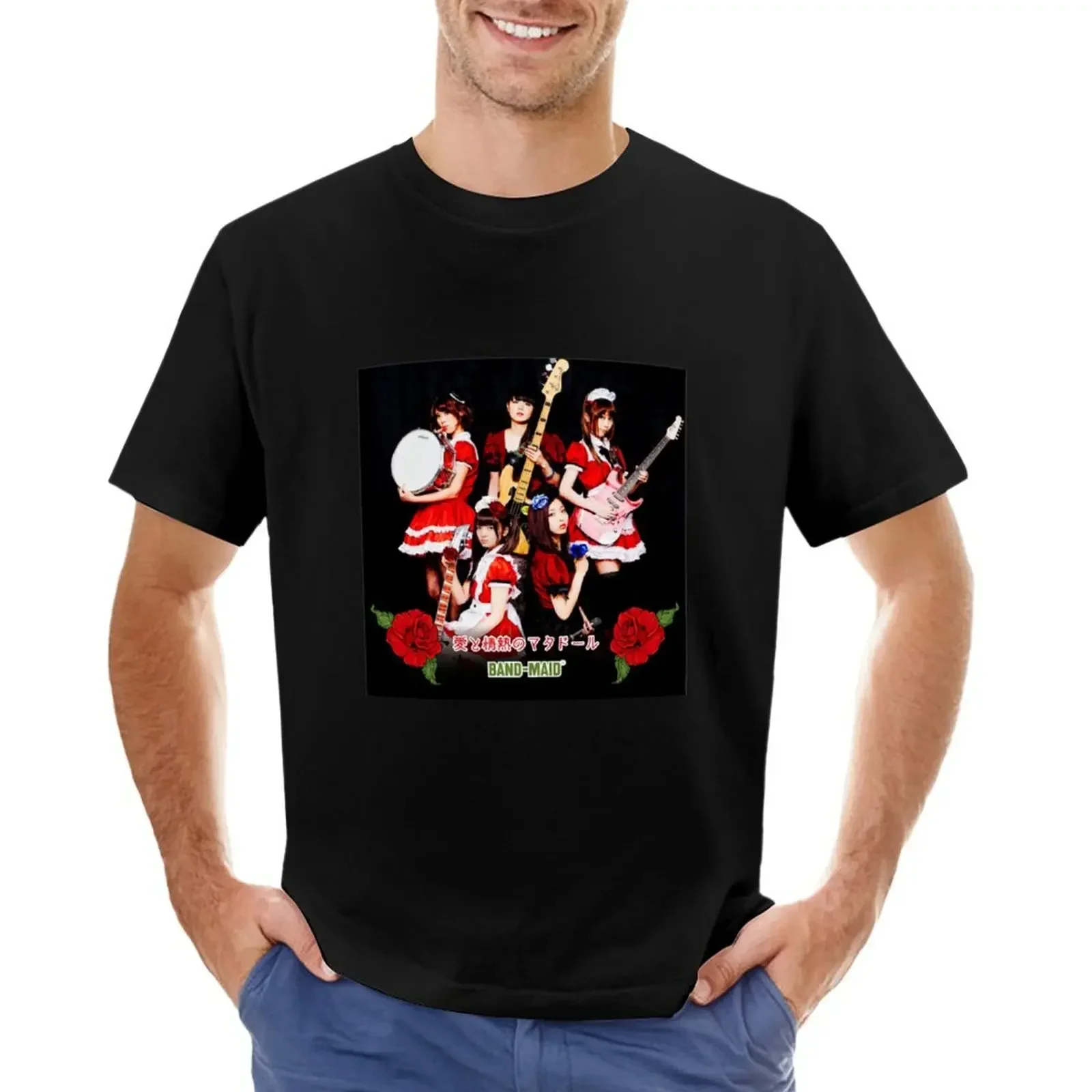 Band Maid Shoot With Red Dress T-shirt summer top plus sizes mens graphic t-shirts big and tall