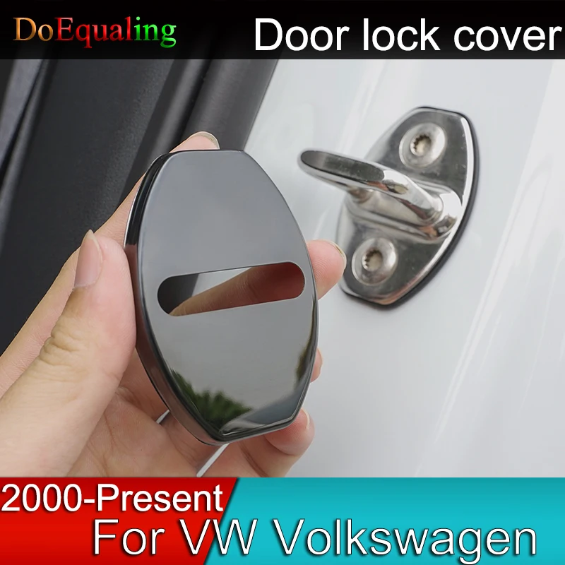 ل Volkswagen VW Golf ID.3 4 5 6 T-Roc تيجوان T-الصليب بولو توران قفل باب السيارة يغطي قبعات واقية حاوية الفولاذ المقاوم للصدأ #1