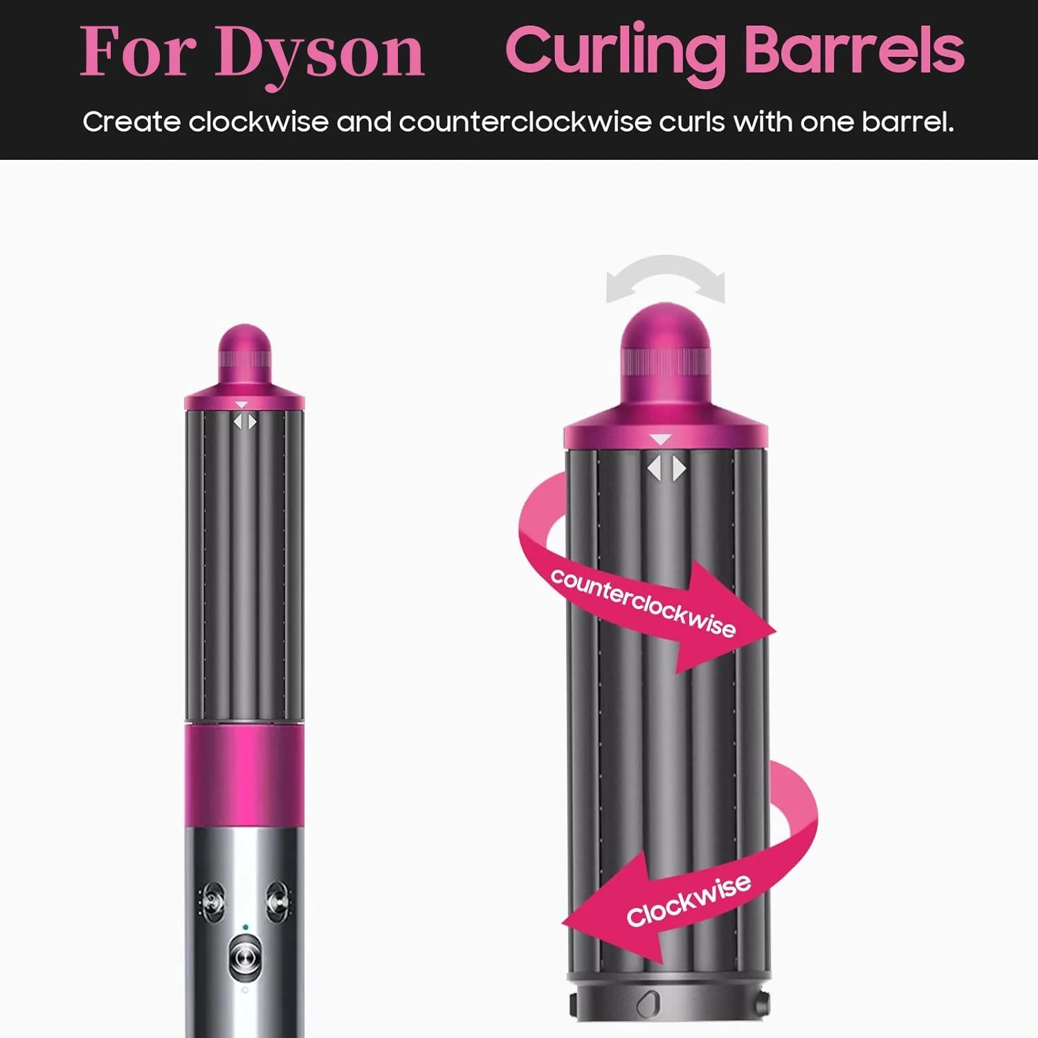 40MM/30MM 2 in 1 Curling Barrels for Dyson Airwrap Styler Using an Adapter Converting Hair Dryer To Airwrap Curling Iron