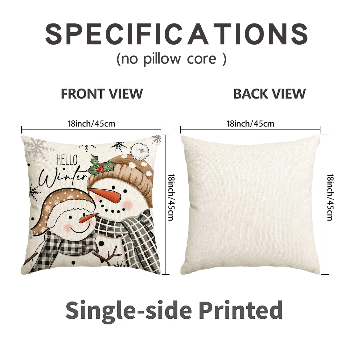 4Pcs Christmas Pillow Covers & Pillow Cases, Vintage Gnome Santa Snowman Xmas Tree Reindeer, Home Holiday Sofa Bedroom Decor