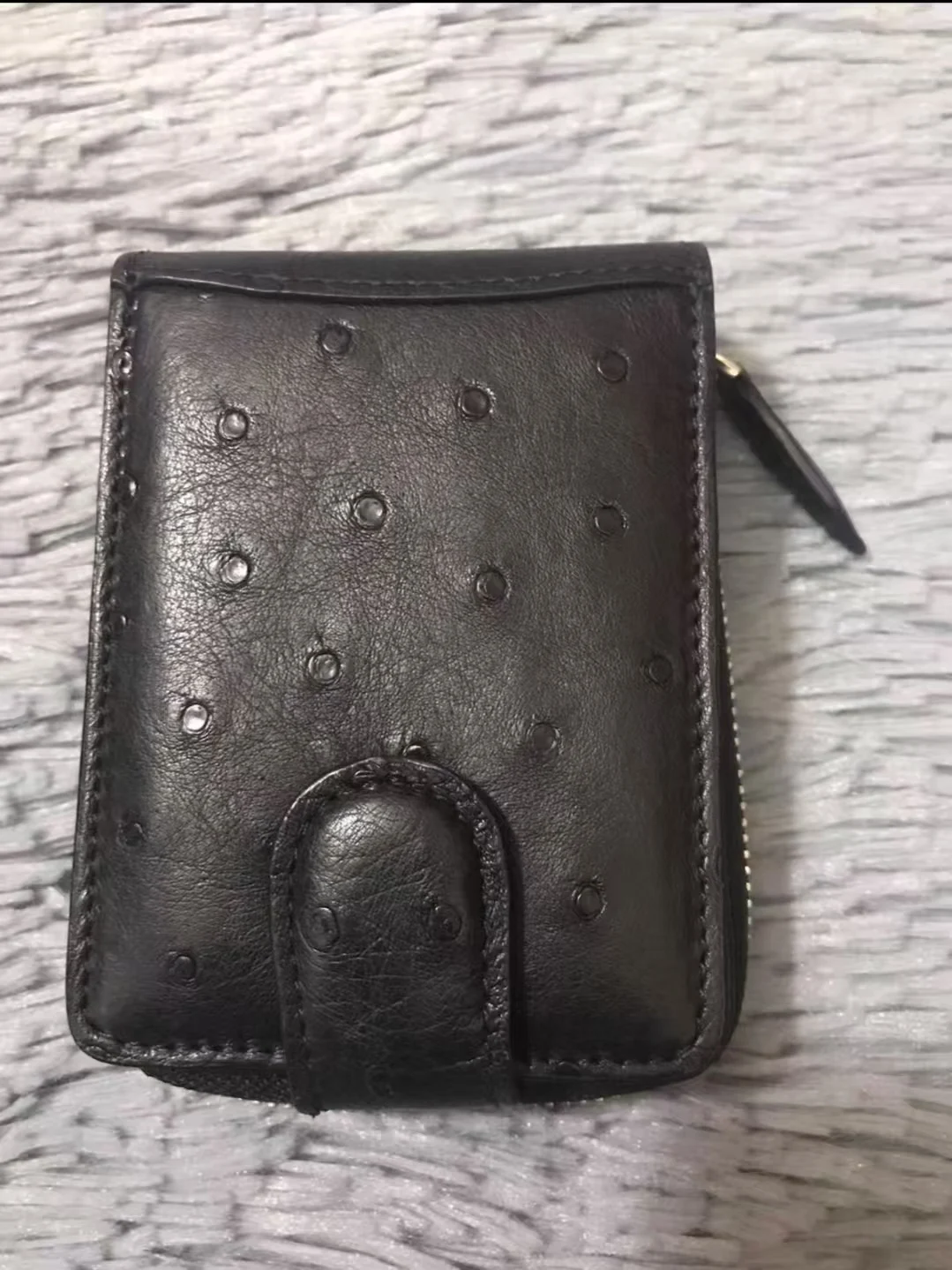 2026 New Ostrich Leather men's Card Bag Fashion Leisure Genuine Leather Multi Card Holder Bag 45