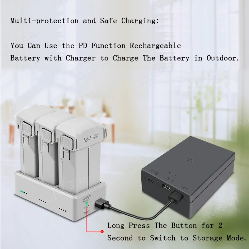 USB Battery Charger Flight Battery For Mini 3/Mini 3 Pro Fast Charging Charging Hub For DJI Mini 4 Pro Drone Accessories