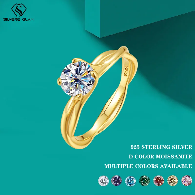 

TY 1CT Moissanite Ring 925 Sterling Silver Engagement Ring for Women D Color Fine Jewelry Wedding Party D Color Lab Diamond