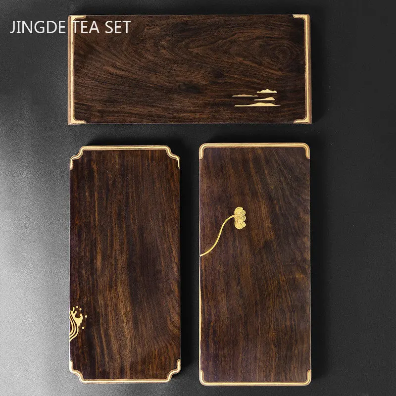 

Light Luxury Ebony Tea Board Solid Wooden Tray Decorative Teahouse Serving Trays Chinese Tea Ceremony Tools Teaware Supplies