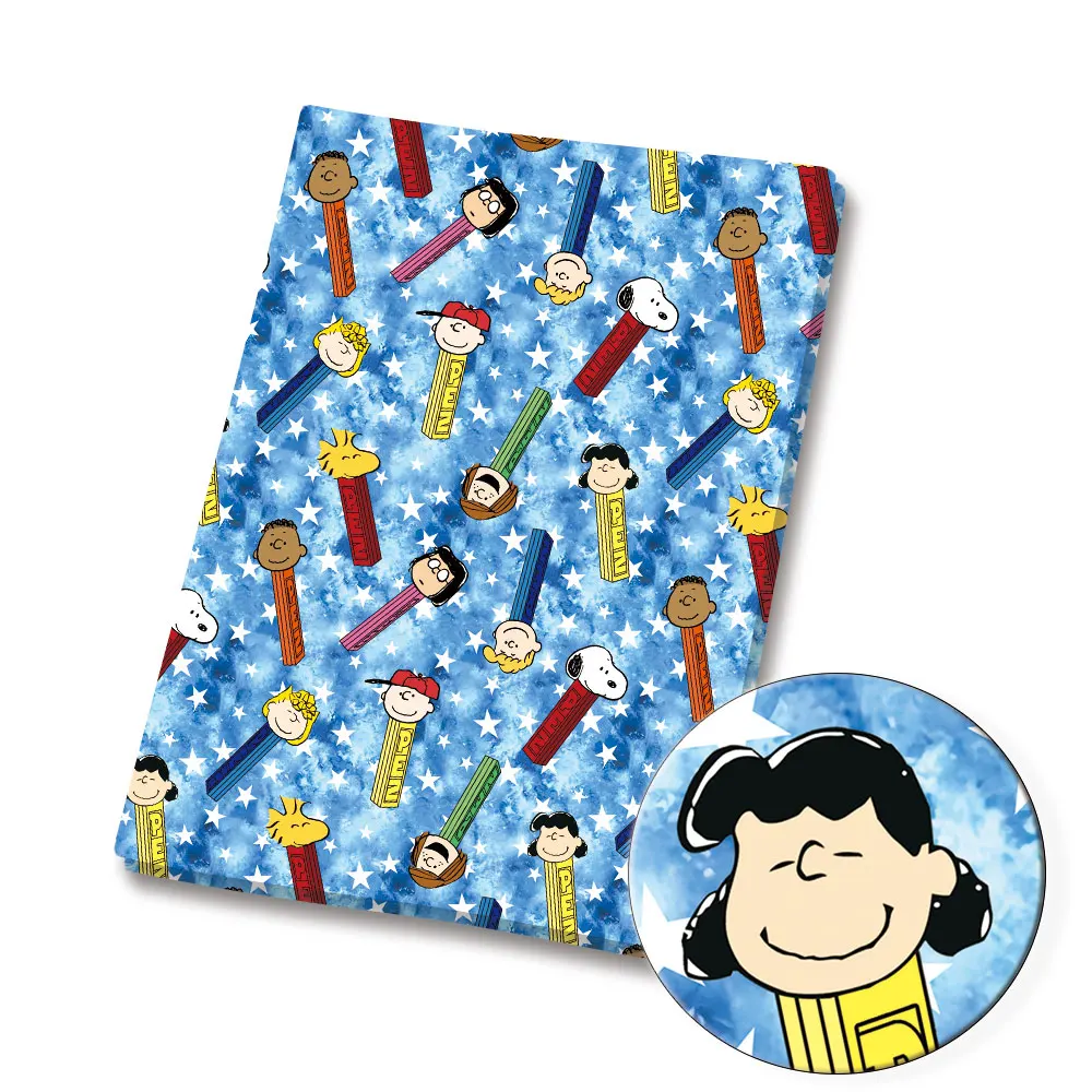Tecido dos desenhos animados quente diy140 * 50cm costura artesanal retalhos acolchoado vestido de bebê casa folha tecido impresso costura crianças fabri