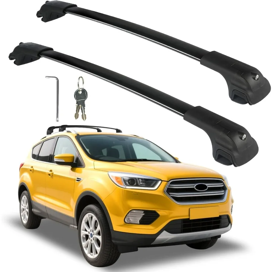 

Поперечные перекладины багажника на крышу, совместимые с Escape 20132019, алюминиевые перекладины 220 фунтов для грузового велосипеда на крыше, сноуборда, Skiboar