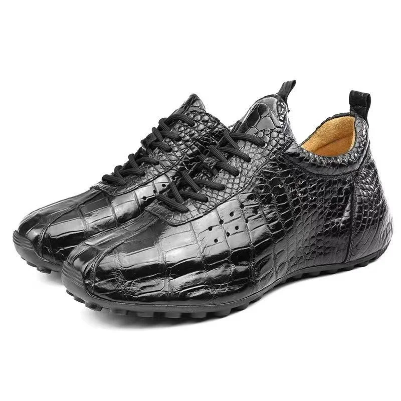 

2023 new arrival Fashion Crocodile Belly Skin causal shoes men,male Genuine leather sneakers PDD149