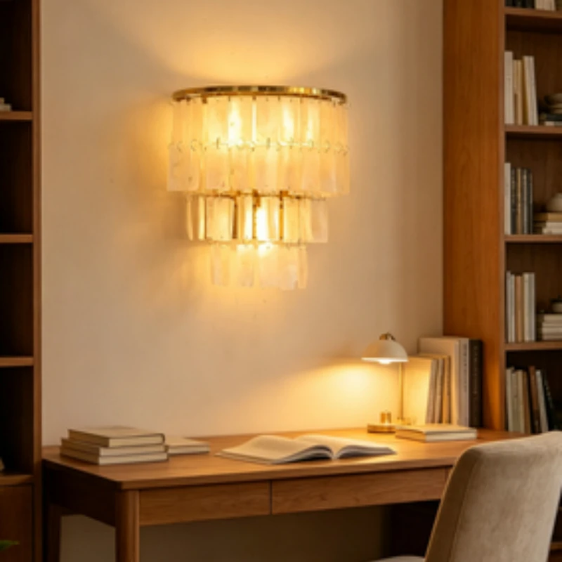French Cream Style Creative Shell Wall Lamp  Modern Decorative Wall Light for Living Room Corridor Aisle and Bedroom LED Home