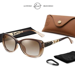 LM 2024 Women's Sunglasses Gradient Polarized Lens Luxury Design Ladies Elegant UV400 Fashion Eyewear Lunette De Soleil Femme