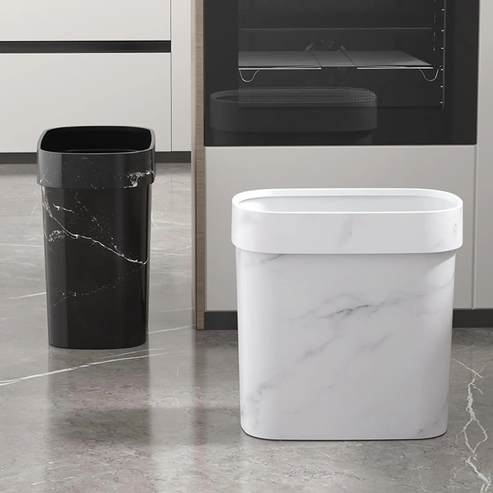 Marble Wastebasket Waste Bin Modern Paper Basket without Lid Square Household