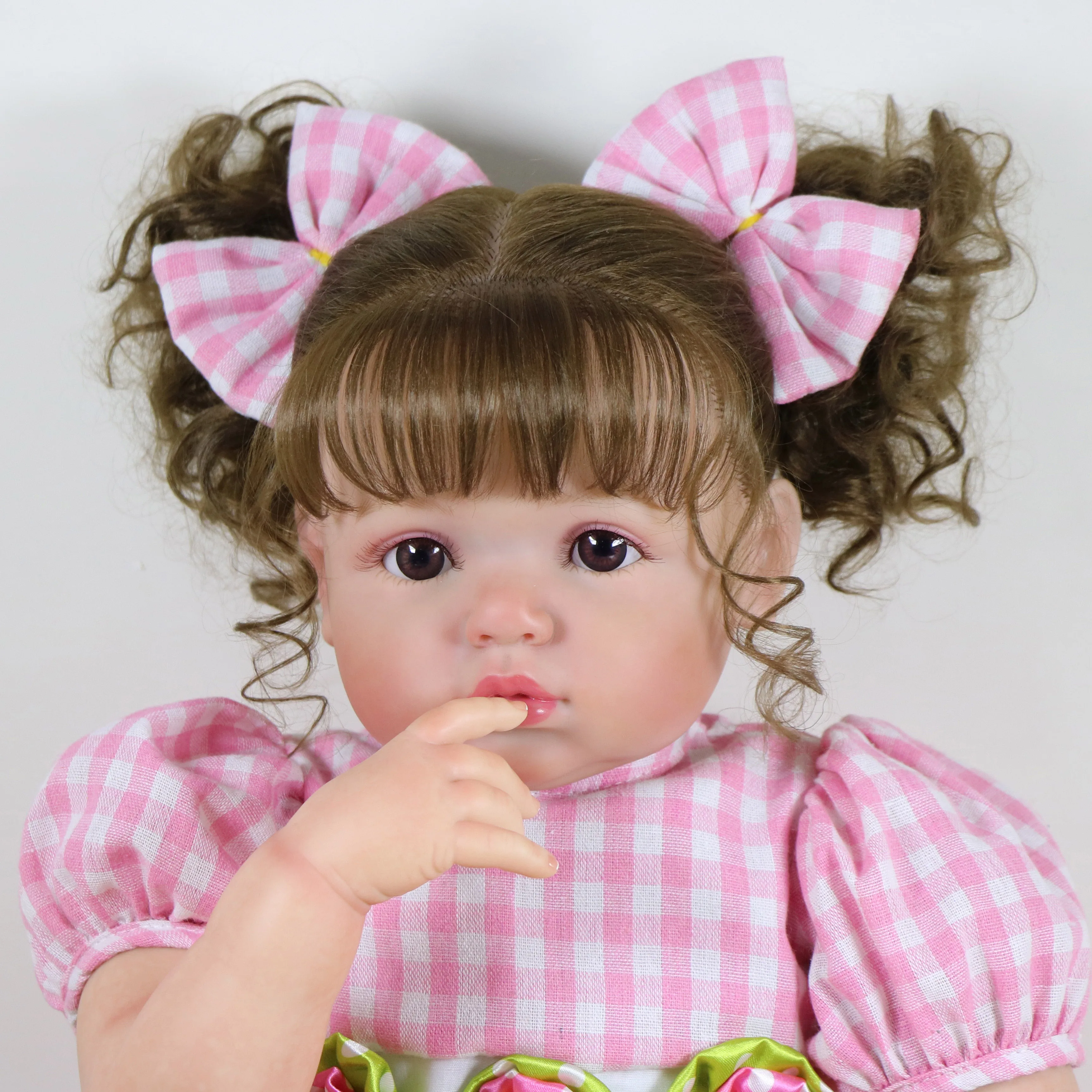 

25 Inch/63.5cm Huge Size Rooted Curly Hair Lifelike Toddler Girl Dolls --My Littler Rose with Soft Weighted Body