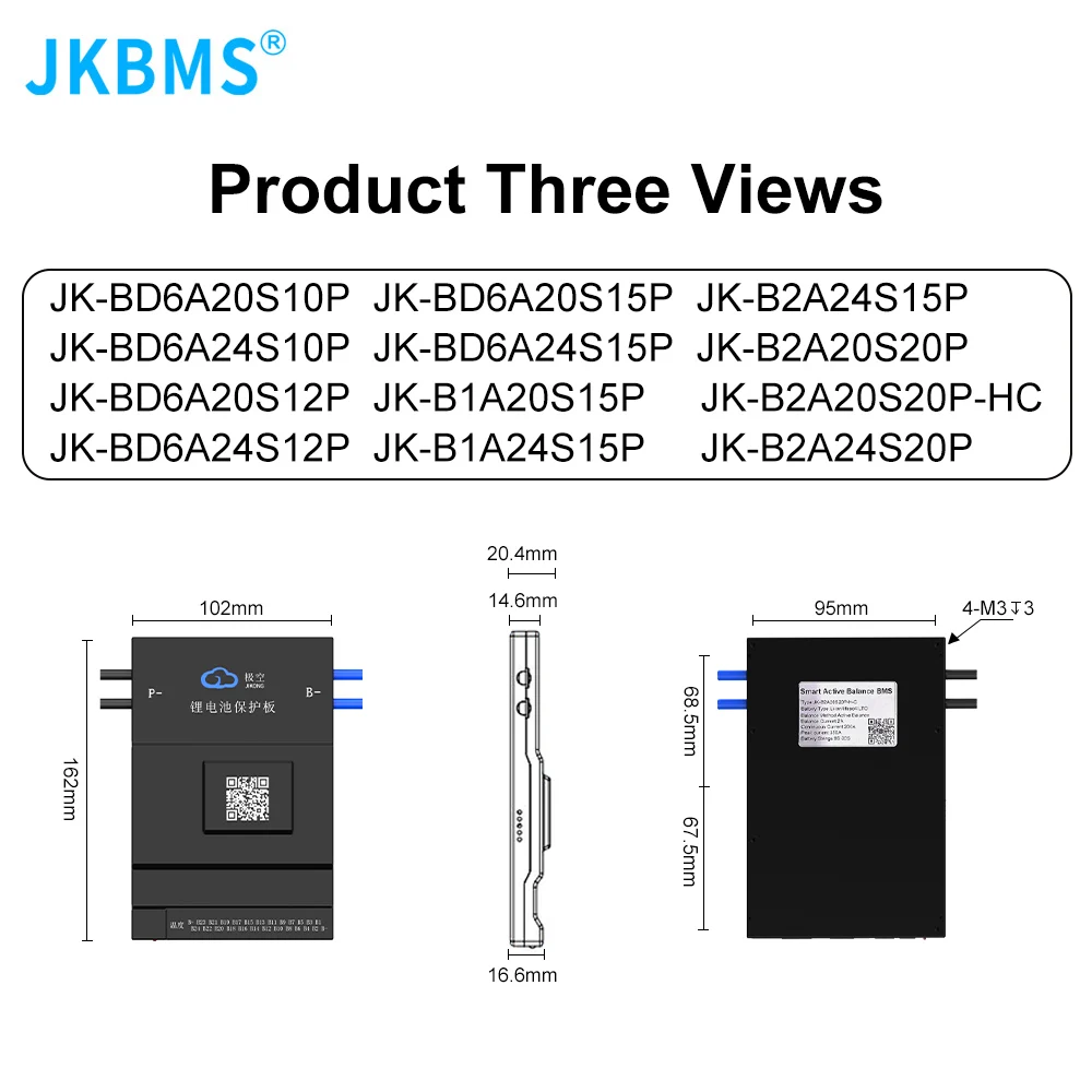 JKBMS JIKONG B2A24S20P SMART BMS 2A BALANCE Bluetoot 200A BT 36V 48V 60V Li-Ion LTO 18650 Batterie Lifepo4 Batteriespeicher BMS – Detail 15