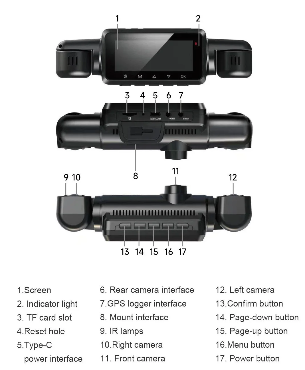 YYHC 360degrees  Full HD 1080P DVR Night Version Camera Car Dashcam with 4 Channel  Front and Rear Video Recorder