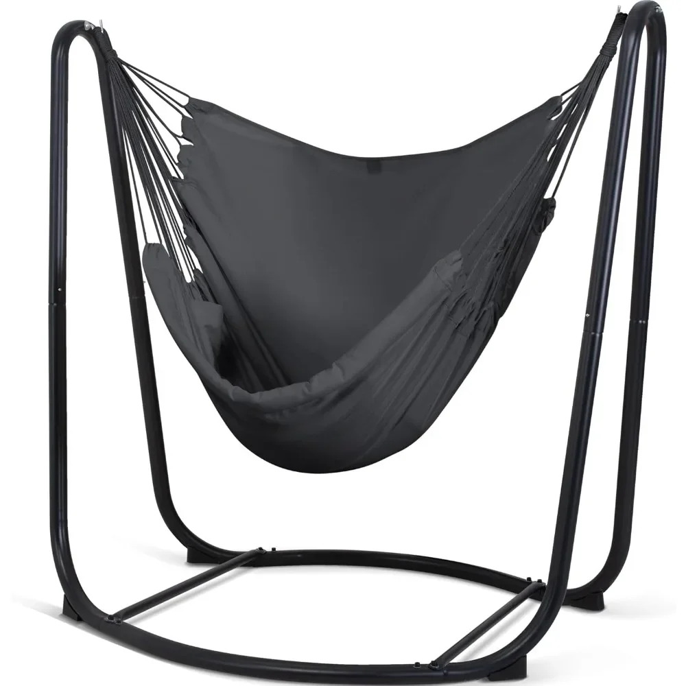 Patio Swing Chair with Stand, Heavy Duty Hanging Chair with Stand for Bedroom, 330 lbs Capacity, Patent Pending