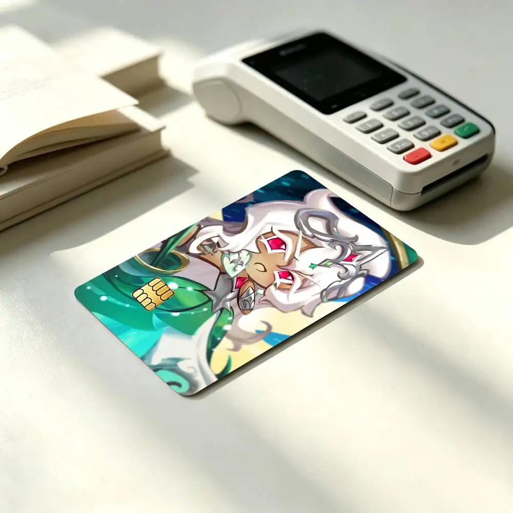 W-White Lily C-Cookie Run Kingdom Credit Card HD Stickers Game Card Decal Small Chip Waterproof