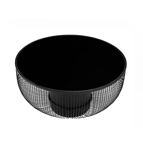 

Nordic Creative Small Family Living Room Bedroom Hotel Round Black Pumpkin Small Coffee Table Glass Coffee Table Combination