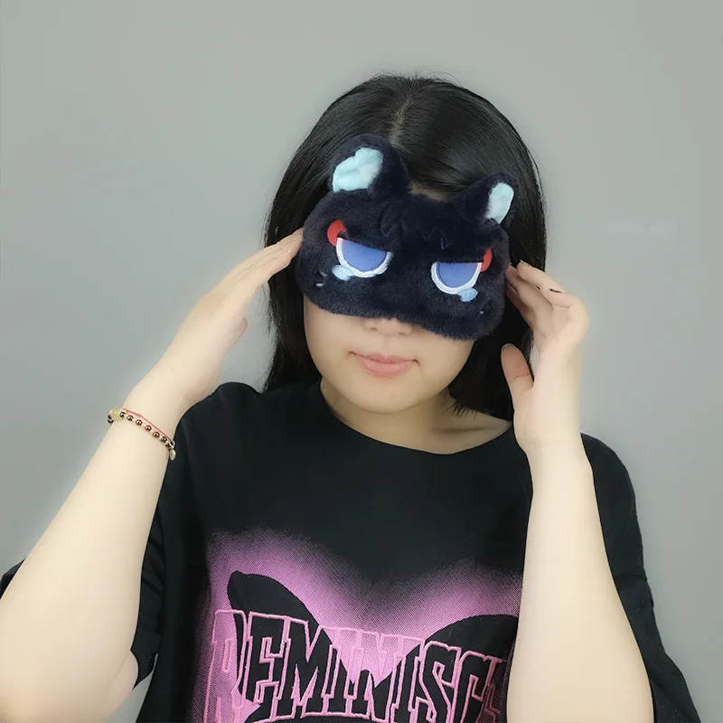 Genshin Impact Cute Sleep Eye Mask Scaramouche Light Blocking Ice Pack Relieve Eye Fatigue Cartoon Cat Shaped Nap For Women view 3