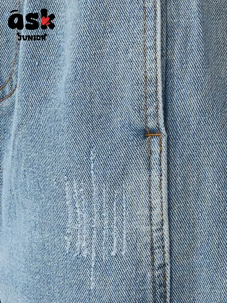 اسأل جونيور مستقيم واسع الساقين الأطفال فضفاض المظليين السراويل الاطفال السراويل الجينز الأولاد الجينز الربيع والخريف #5