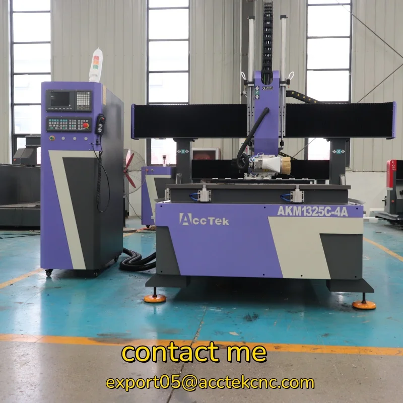 AccTek Elite 4-Axis 180° Swing CNC Router 1300*2500| Precision Wood Carving System for Custom Millwork, Doors & Furniture Making