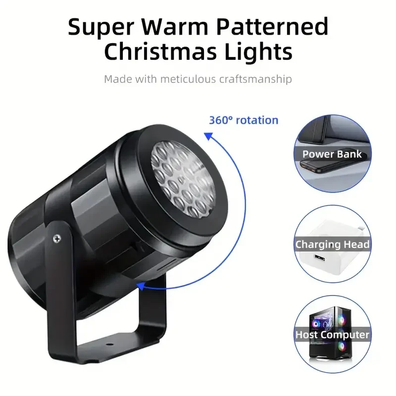 1pc Snowflake Christmas Party Projector Stage Rotating LED Lights Santa Claus Outdoor Garden Light for Christmas Decoration