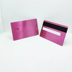 Tarjetas en blanco de 0,8mm, tarjetas de Metal con ranuras para chips y tiras magnéticas para regalo, tamaño de tarjeta de crédito, se pueden imprimir con láser, 10 unidades