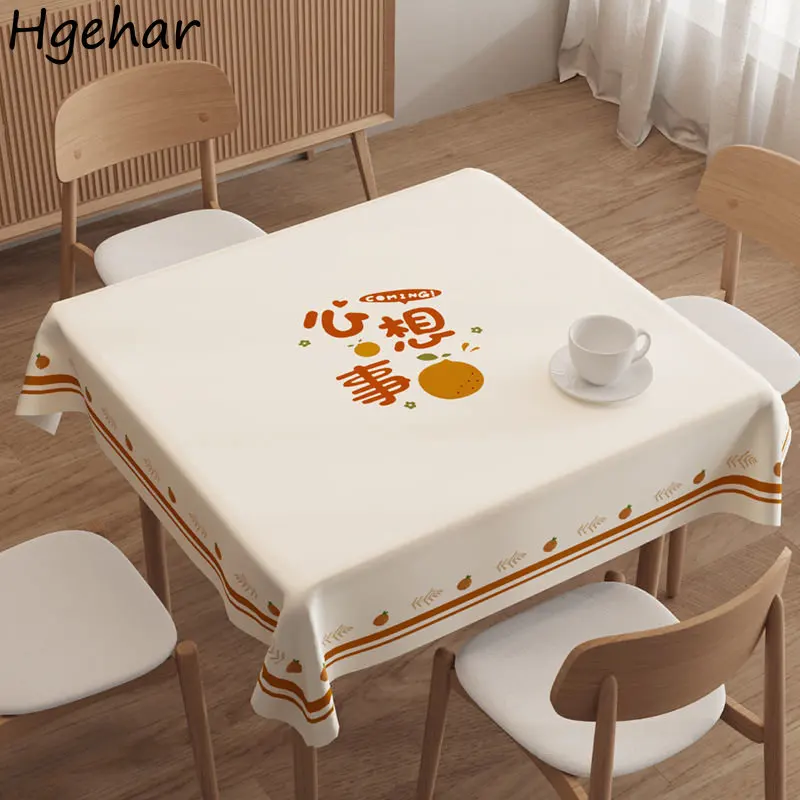 Square Cartoon Tablecloth Modern Waterproof Oil-proof PVC Coffee Table Covers Anti-scald Anti-dirty Dust-proof Mantel De Mesa