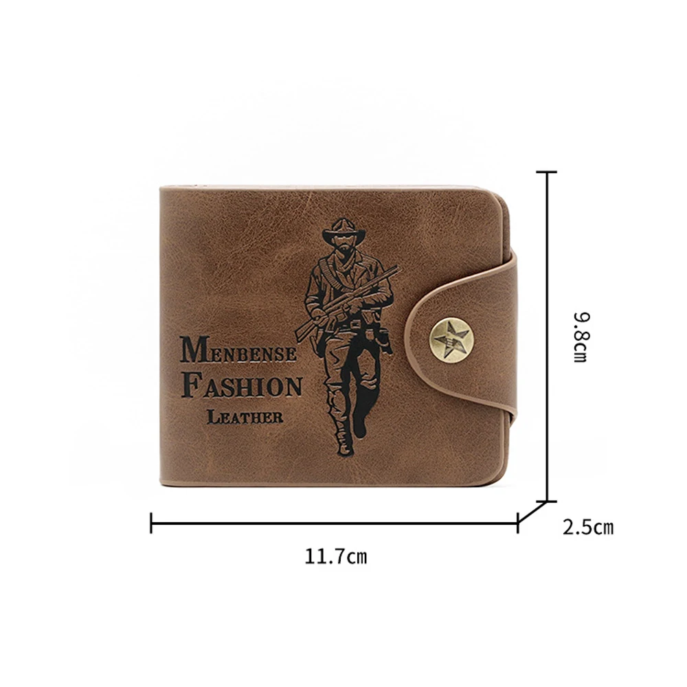 New Retro Cowboy Hunter Wallet for Men Fashion Embossed Design Leather Wallet Large-capacity Credit Card Holder Men's Billfold