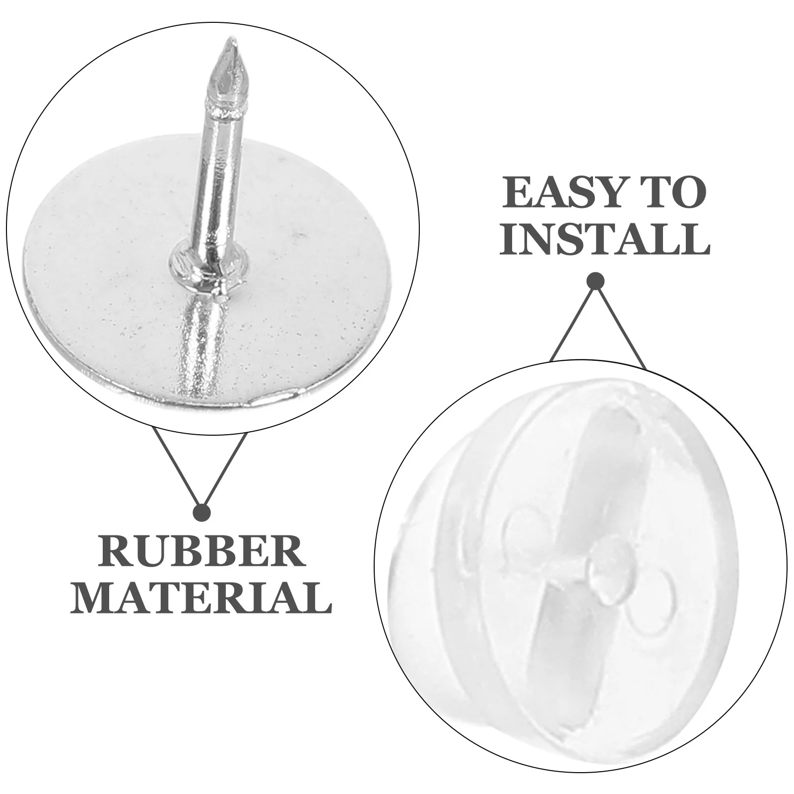 100 set Backs For Jewelry Making: Transparent Locking Clasp Pins Replacement Badge Fastener Brooch Pin Backings Craft Supplies