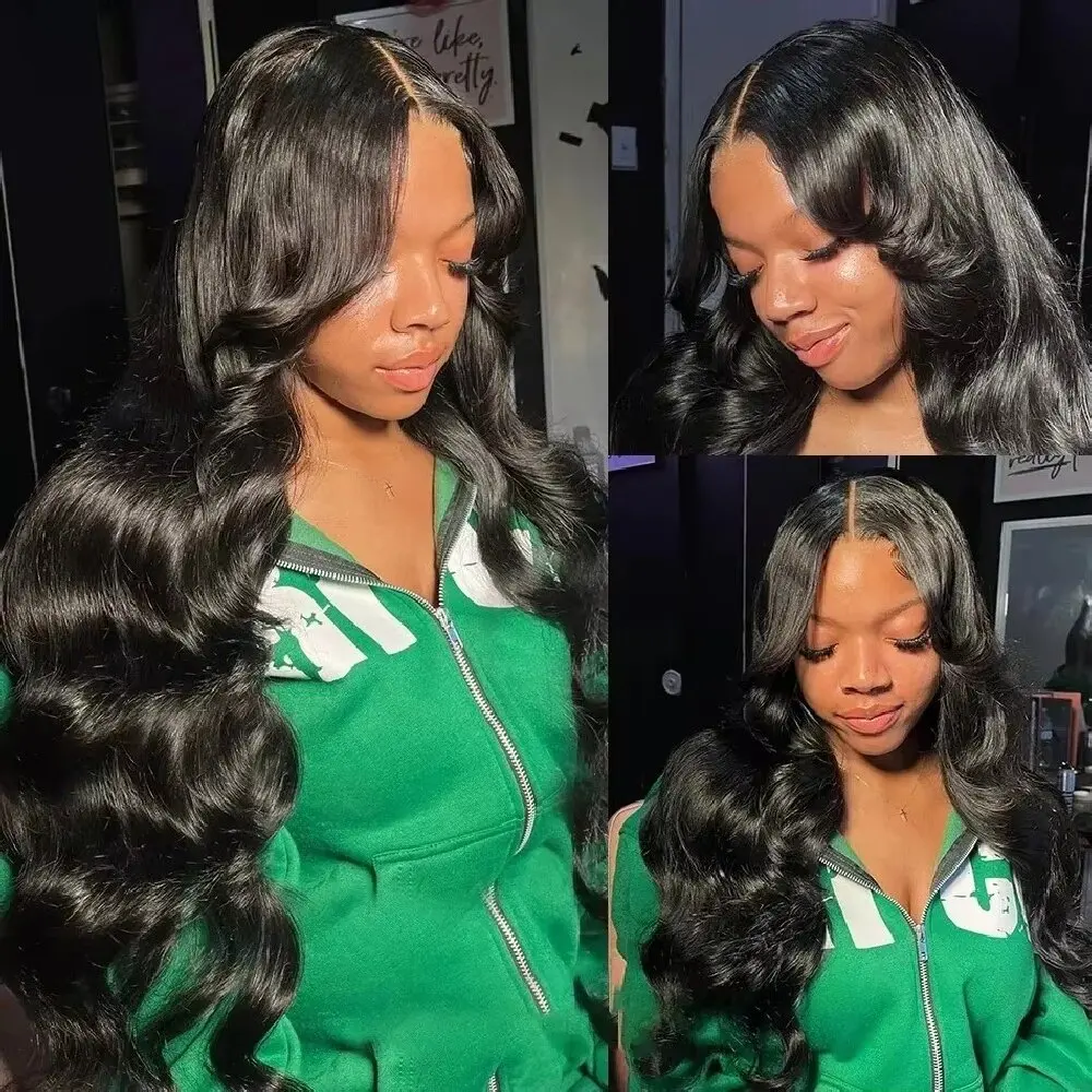 250% Density Body Wave T13x6 Transparent Lace Front Human Hair Wig T13x5 Lace Front Wig 32 Inch T4x4 PrePlucked Human Hair Wig