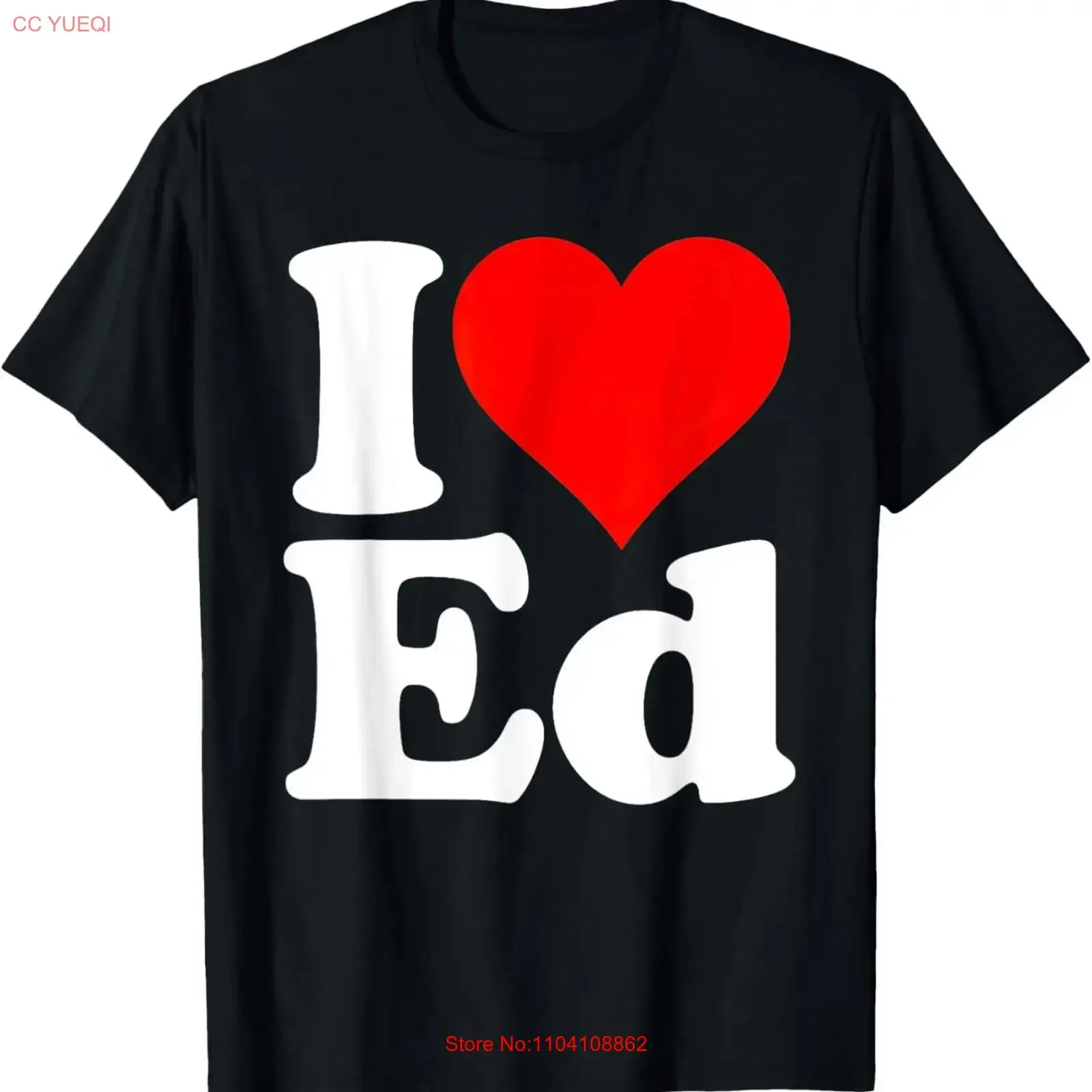 I LOVE HEART ED name T Shirt  vintage Washed Stylish Versatile graphic designer clothes Stretched streetwear Slightly Casual