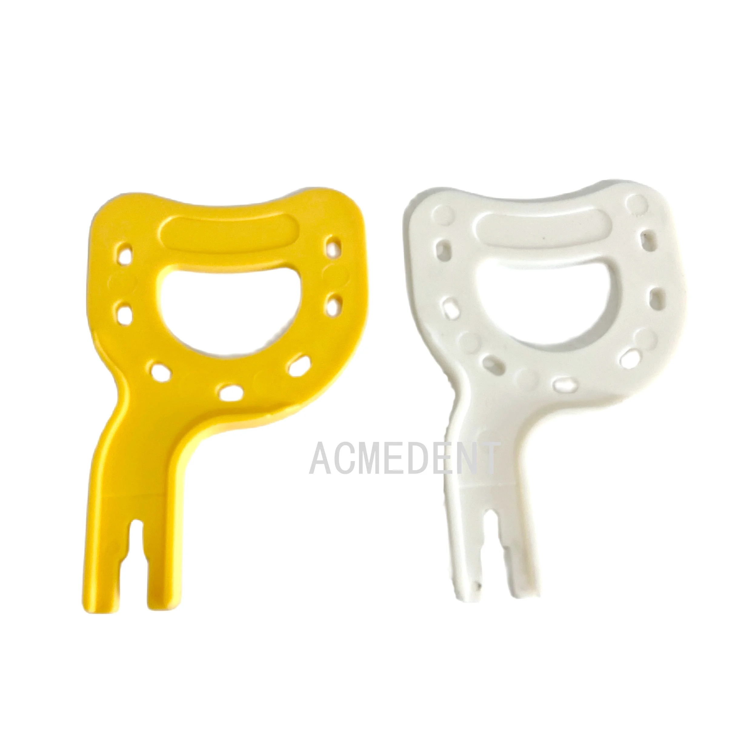 10 pieces Dental Fork Basic Joint Guide Plate Plastic Face Bow Fit Amann Girrbach White/Yellow