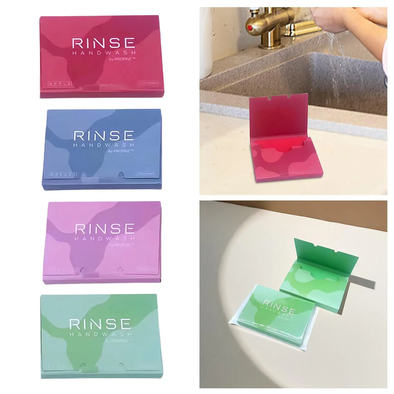 

50 Count Portable Soap Sheets for Hand Washing, Disposable Soap Paper with Storage Box