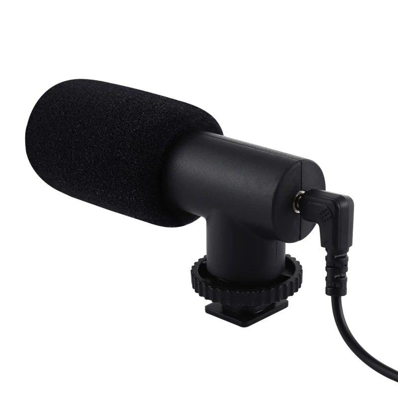 PULUZ On-camera Microphone with 3.5mm Audio Cable Stereo Recording Vlogging Interview Microphone For DSLR Cameras / Smartphones