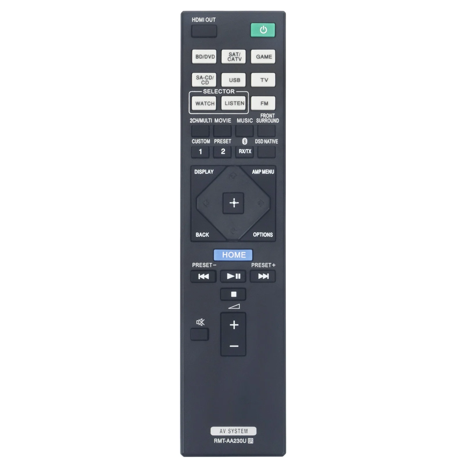 

New RMT-AA230U Replaced Remote Control Compatible with Sony Home Theatre AV Receiverc