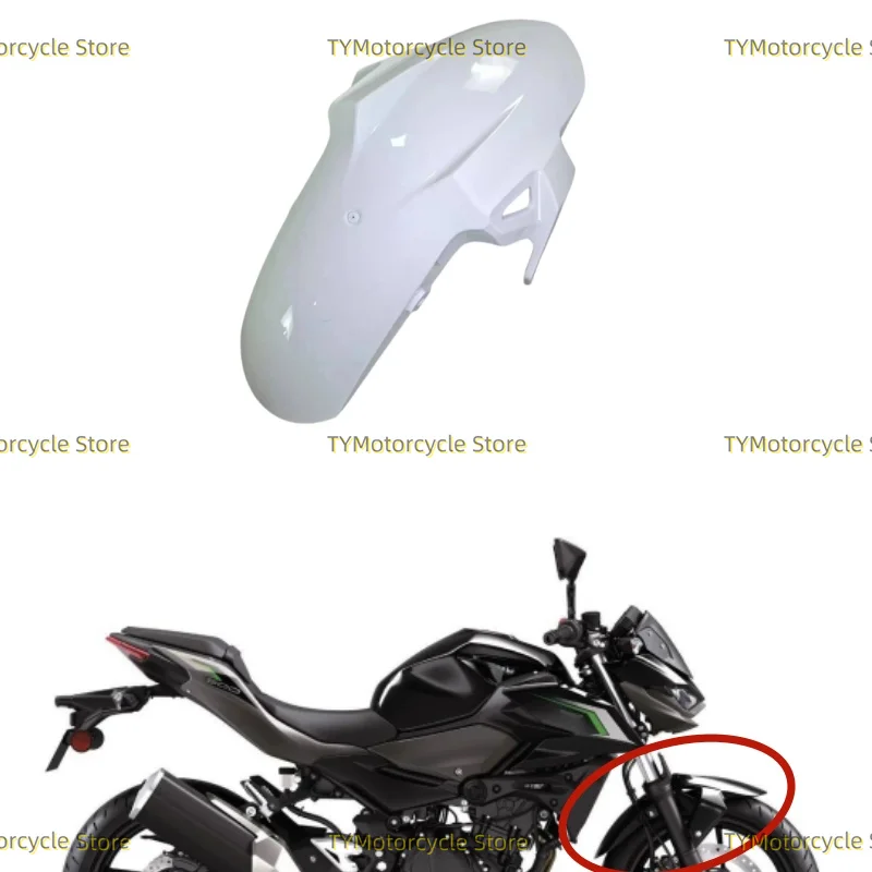 

Motorcycle Accessories Front Fender Fairing Mudguard Front wheel Covers Splash Fit for Kawasaki Z500 2024 2025