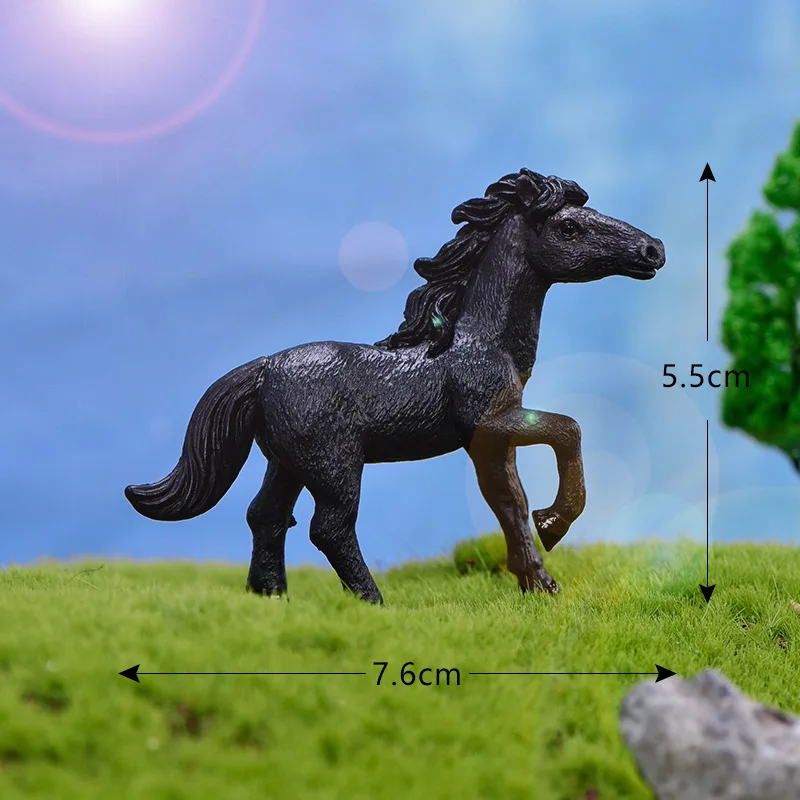 Figurines d'action de simulation de grand cheval pour enfants, modèle animal, jardin nickel é, figurine l'inventaire Auckland, cadeau pour la maison, jouets de décoration de bureau