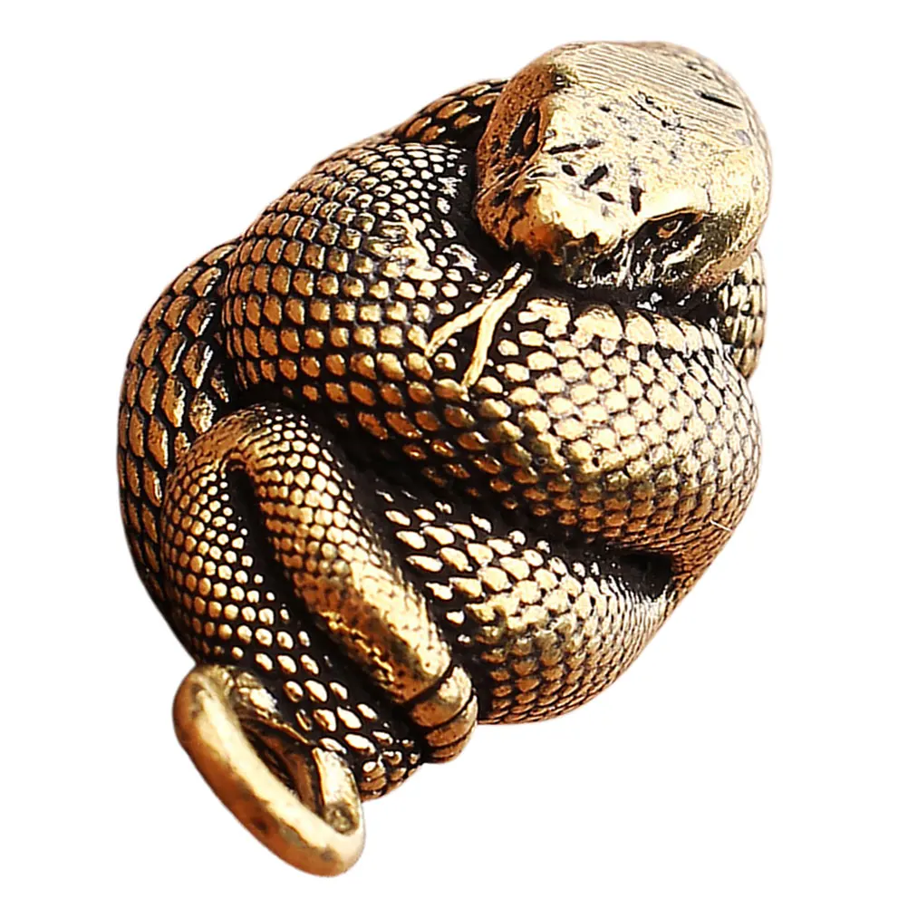 

Brass Snake Keychains Lightweight Retro Pendant for Bags DIY Crafts Mini Figurines Desktop Decor Accessories Jewelry Making