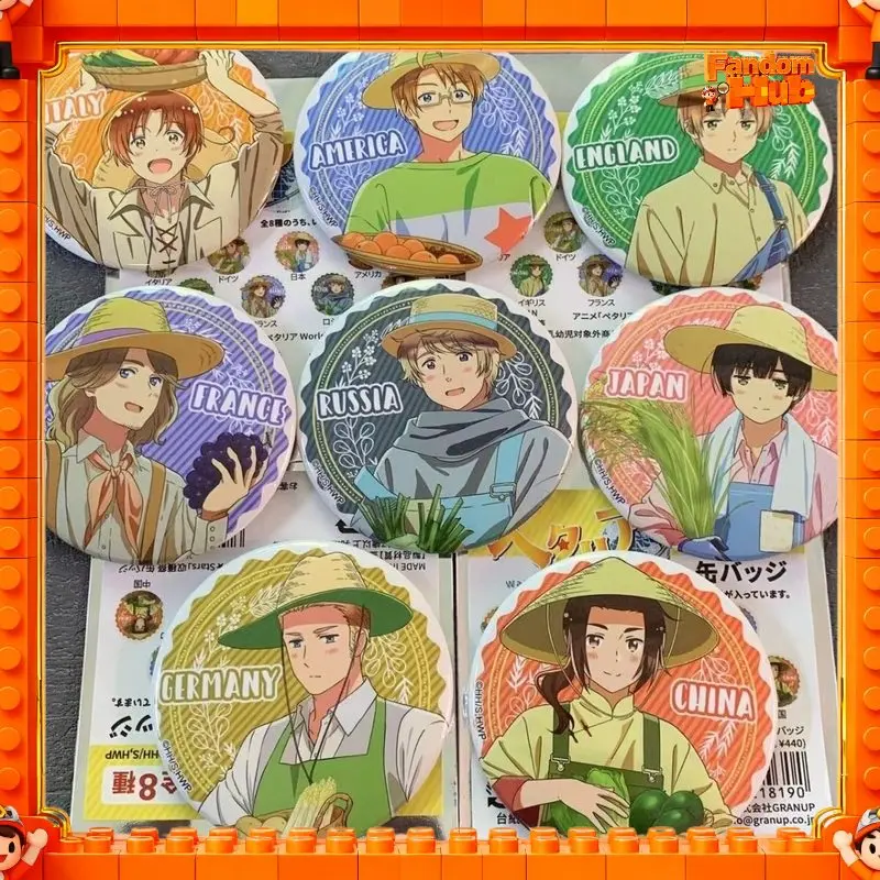 Harvest Season Series Genuine Hetalia Holiday Wang Yao, Arthur Kirkland Anime Can Badge Pin Brooch Badge Pins Toy Gift