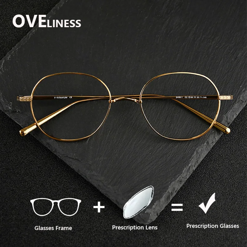 

Pure Titanium Vintage optical Eyeglasses frames Fashion Round Eyewear myopia Prescription Glasses Frame Men Women Spectacles