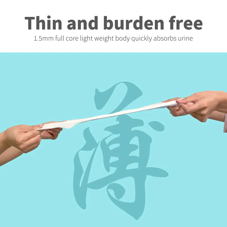 Pantalón de entrenamiento desechable ultrafino Aile, con núcleo fino como moneda, ultrafino y transpirable