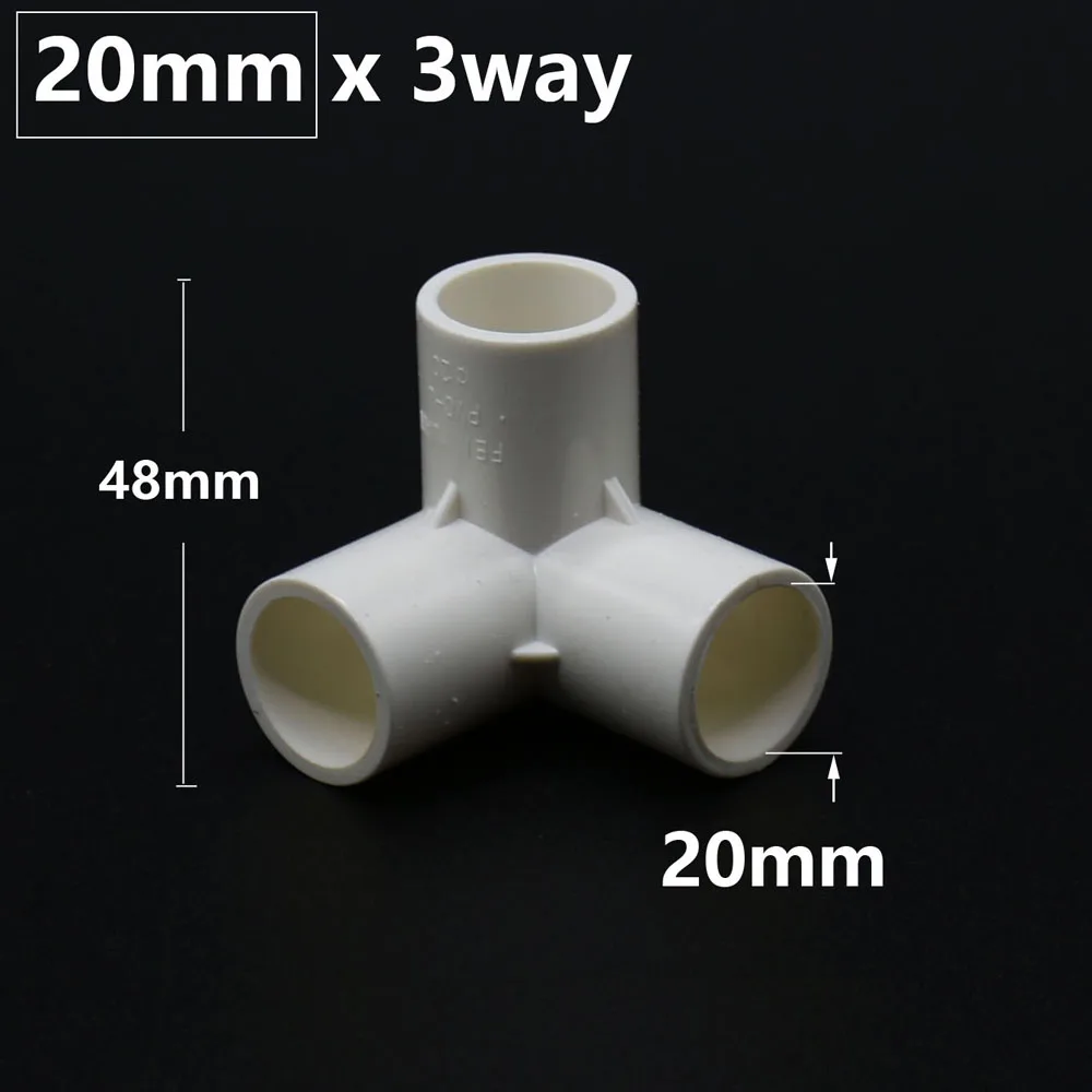 DN15 DN20 DN25 DN40 PVC Connector 20/25/32/50mm 3/4/5-way Three-Dimensional Water Supply Plastic Pipe Fittings