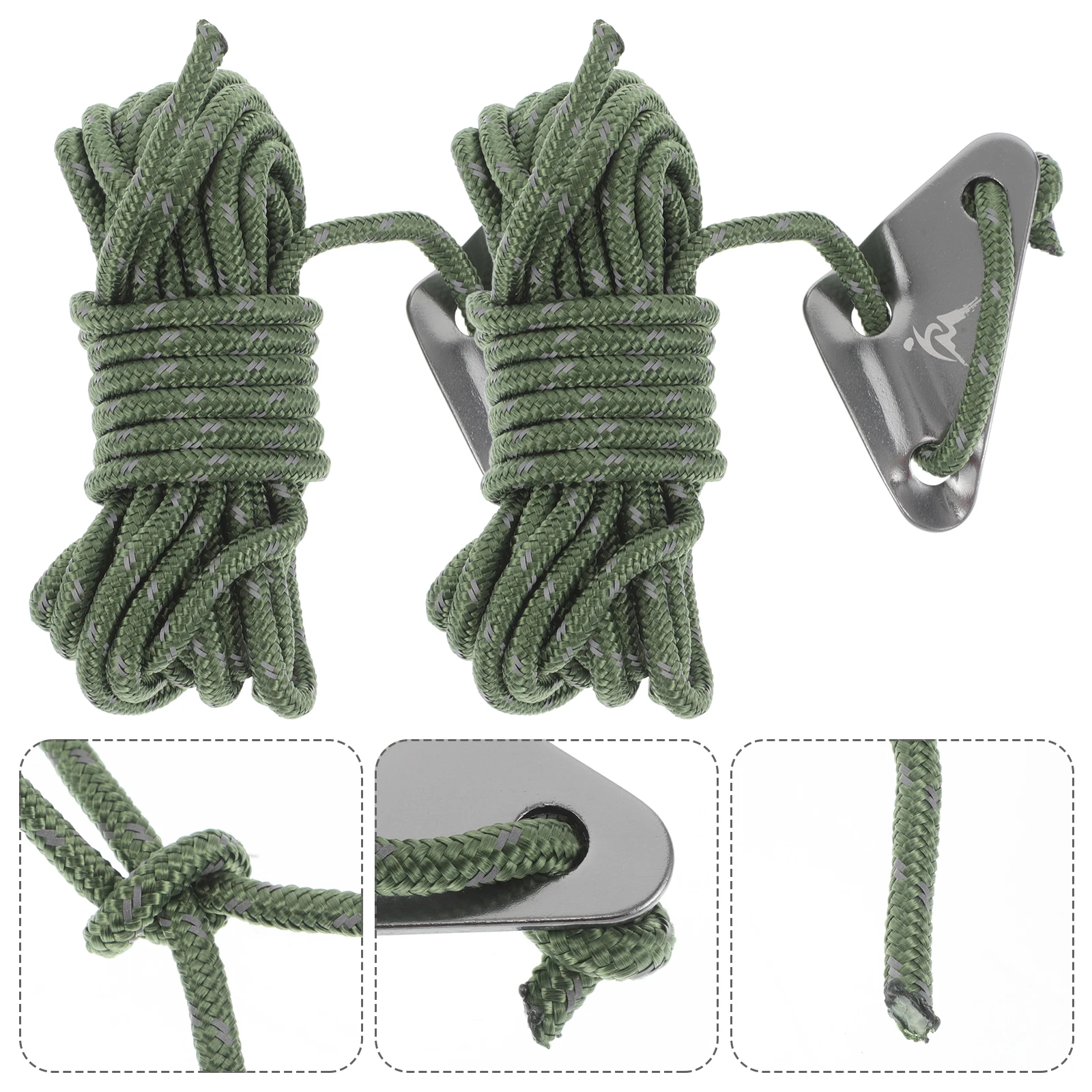

8pcs Camping Gear Rope For Tent Windproof Adjustable Heavy Duty Mountaineering Lines Hauling Dragging Strong Polyester Twine