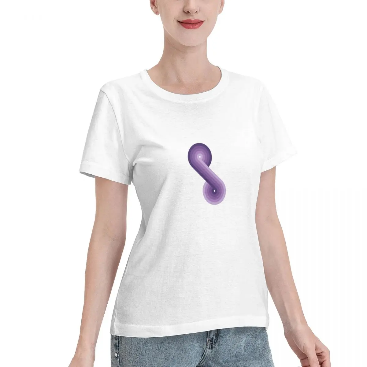 Premium Fabric Disco Circles Geometric Pattern Women's T-shirt Daily Outfit All Season T-Shirt