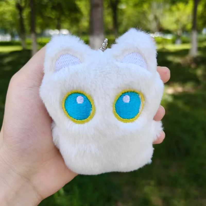 Porte-clés en peluche chat mignon, yeux bleus, chaton doux, jouet à presser, clé de voiture, sac à dos, pendentif, décor de sac, cadeau d'anniversaire, 1-12 pièces