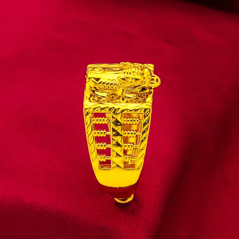 Pixiu Open Ring Men's 24K Gold AU999 - Adjustable open design pixiu ring, easy to resize flexibly, fits all finger sizes perfect